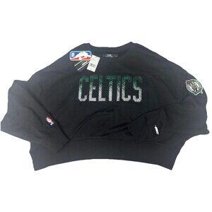 Boston Celtics Pro Standard Jeweled Cropped Crewneck - Black - Women's Large